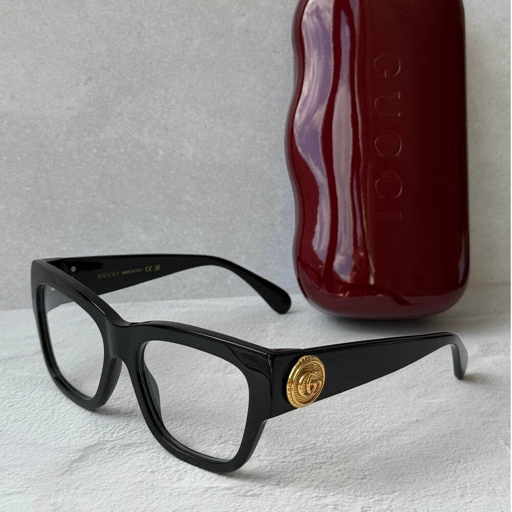 NEW Gucci GG1410O Black Cat Eye Eyeglasses Frames